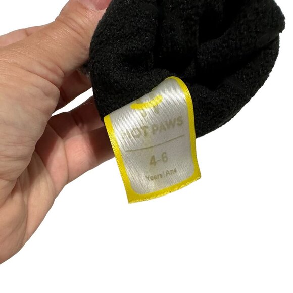 Hot Paws Striped Fleece Lined Mittens Red/Black - Picture 2 of 3